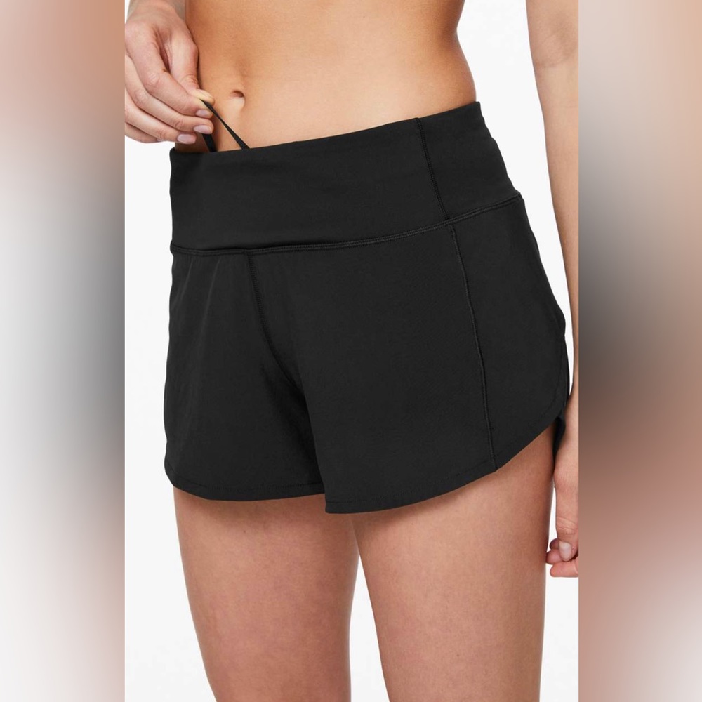 Lululemon Speed Up Short Long 4", Updated Fit, Black, 6